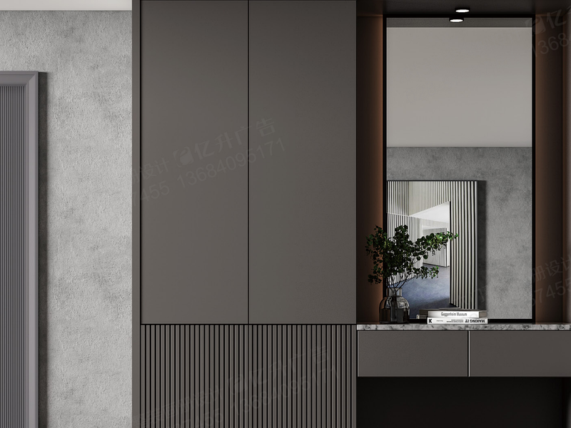 JDM-DG001 Dark Grey Minimalist Stainless Steel Unit Door