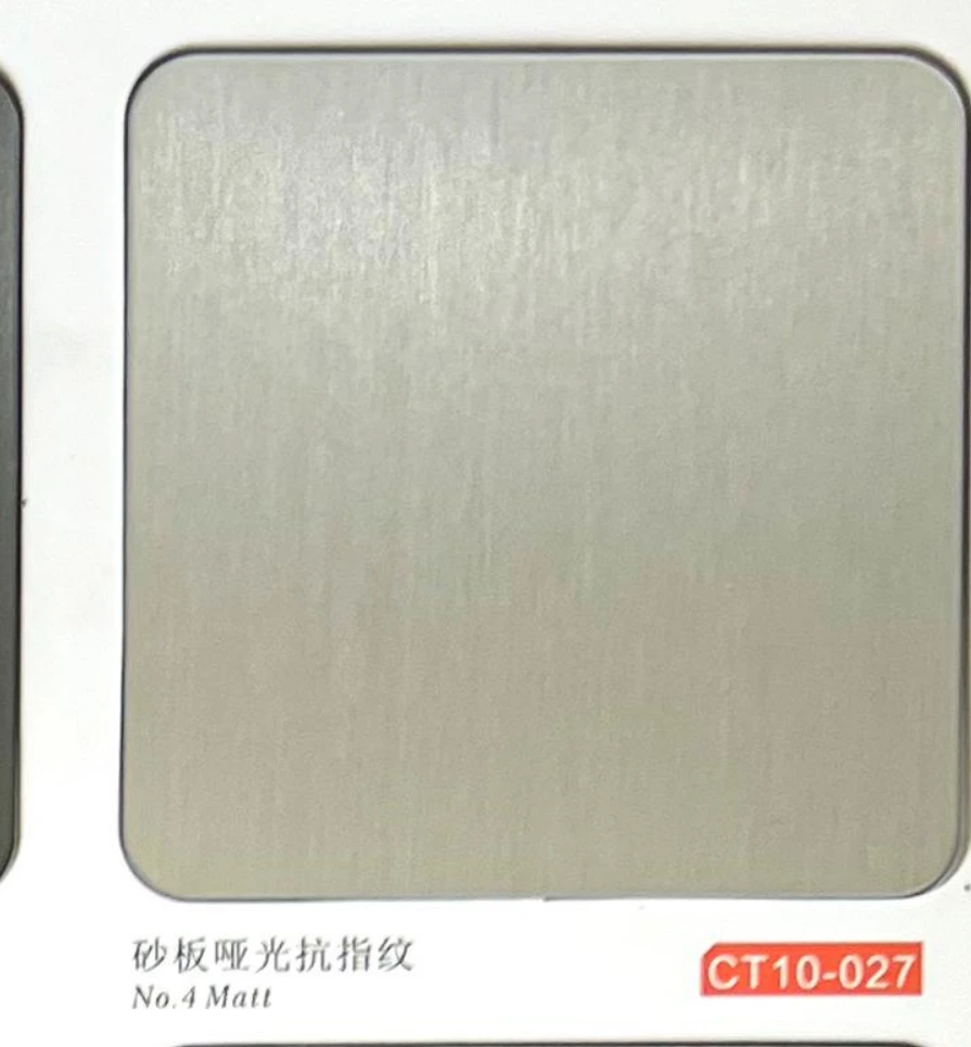 CT10-027 No. 4 matt stainless steel finish sample